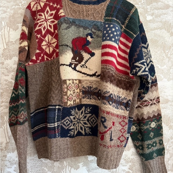 Ralph Lauren Other - Vintage Ralph Lauren 90s Patchwork Ski Crewneck Sweater